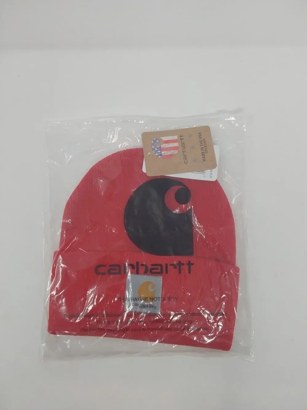Carhartt Red Knit Cuffed Beanie Adult One Size New with Tags